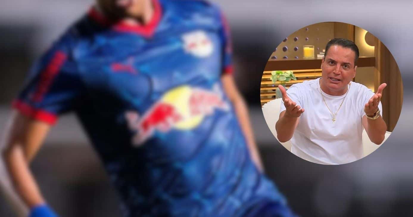 Ilustração de jogador e Leo Dias (Foto: Reprodução / Instagram / Band)