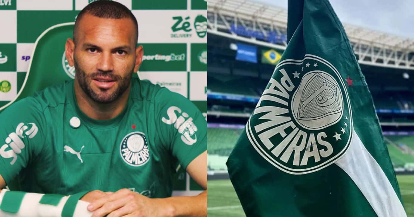 Weverton saindo do Palmeiras e novo goleiro de 2,04 m como substituto - Montagem/Palmeiras TV