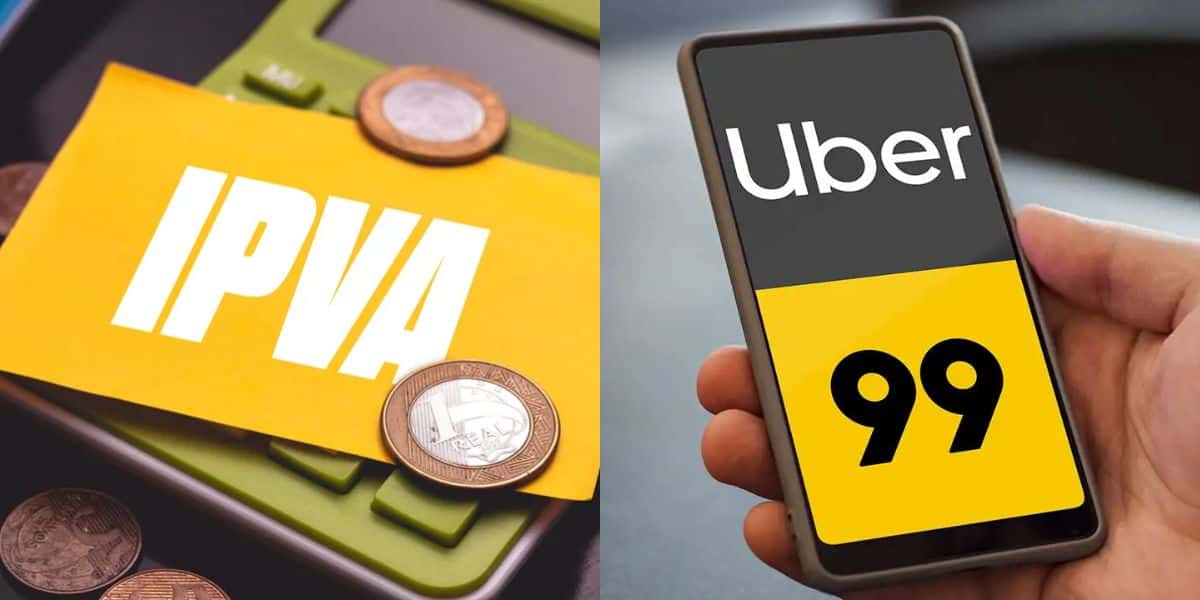 Lei estadual com isenção do IPVA para motoristas da Uber e 99 (Reprodução: Montagem TV Foco)