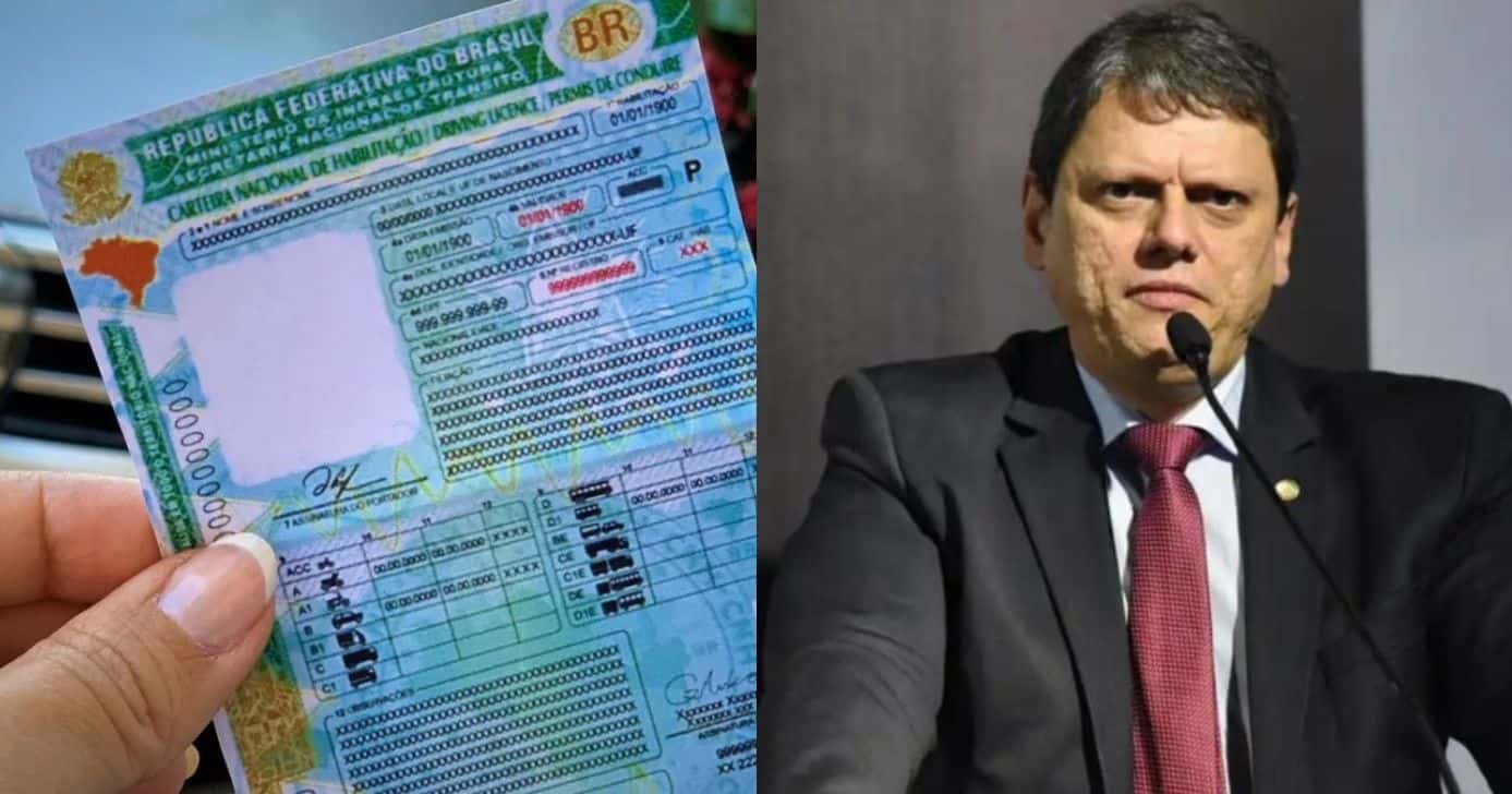 IInforme do Detran SP traz 4 mudanças na CNH na gestão Tarcísio - Foto: Montagem