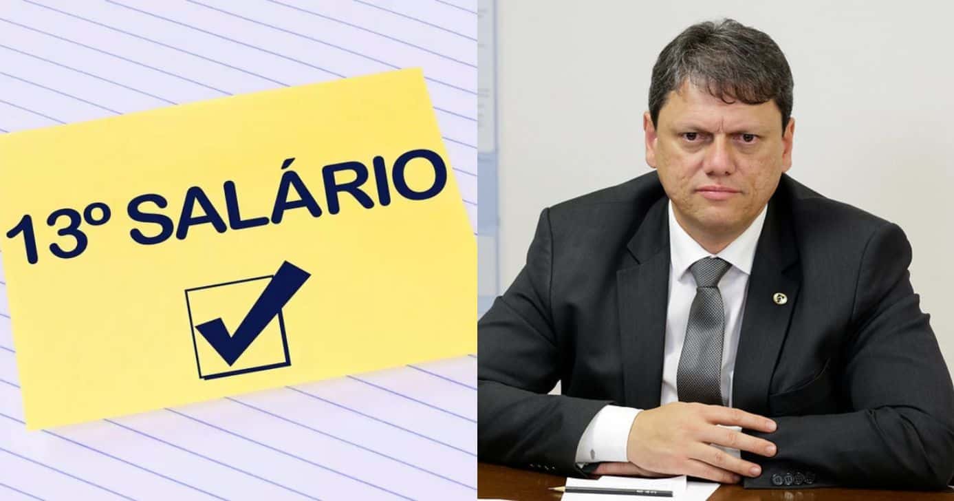 Antecipação do 13° salário garantida em 2026 e Tarcísio ciente - Foto: Montagem/TV FOCO