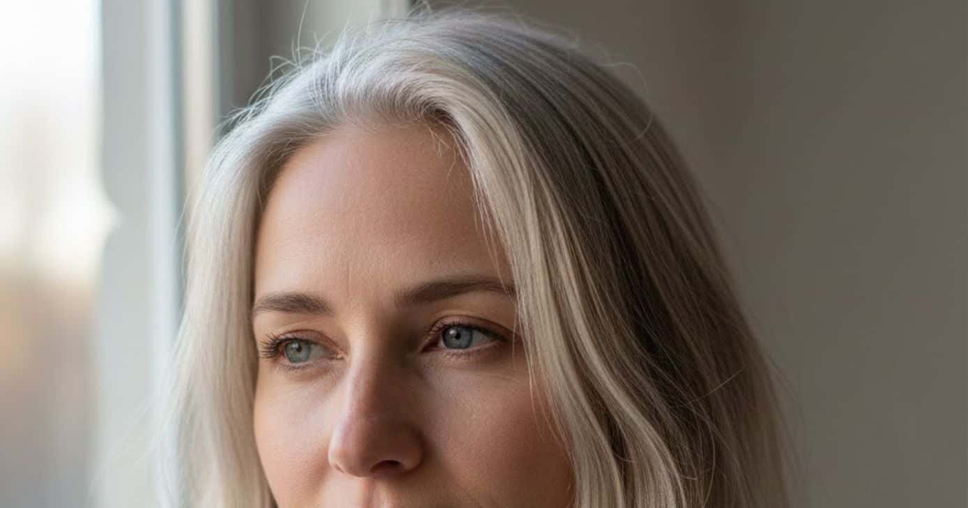 Mulher com o cabelo branco (Foto: Montagem TV Foco / GMN)