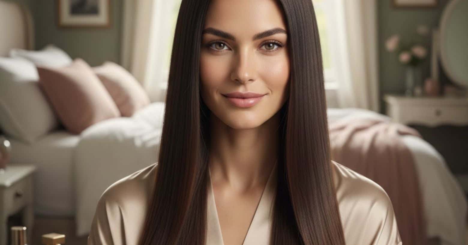 Mulher com o cabelo liso (Foto: Montagem TV Foco / GMN)
