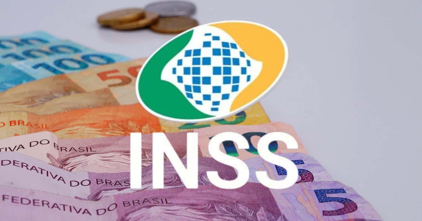 Notas de real e logo INSS (Foto: Montagem TV Foco/ Canva / Internet)