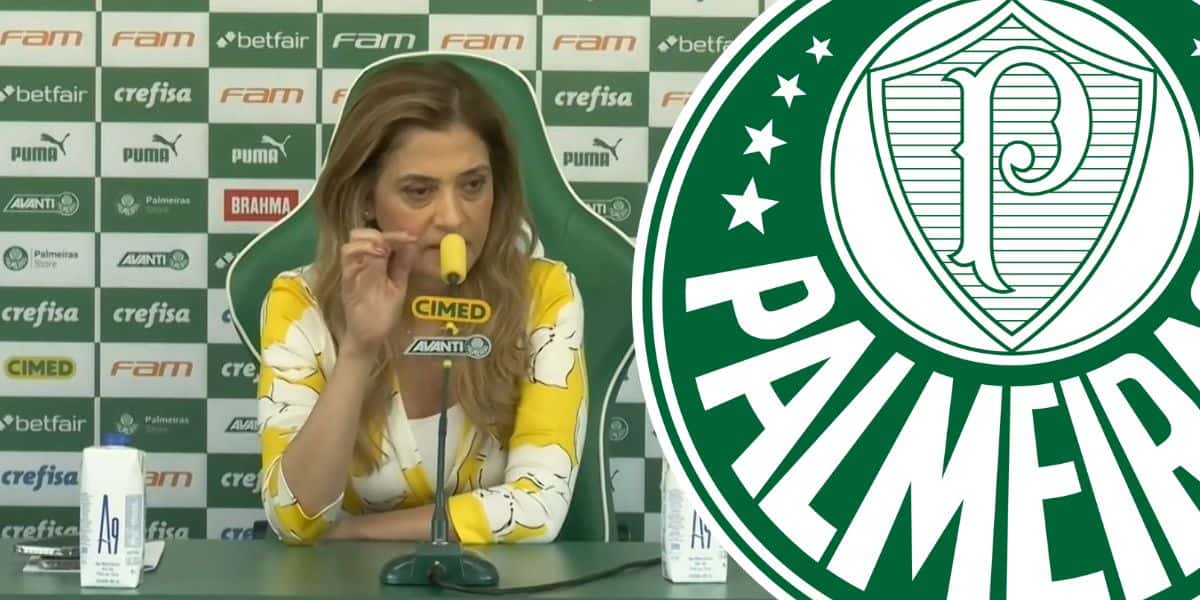 Leila no Palmeiras (Foto - Montagem TV Foco/ Reprodução Youtube - TV Palmeiras)
