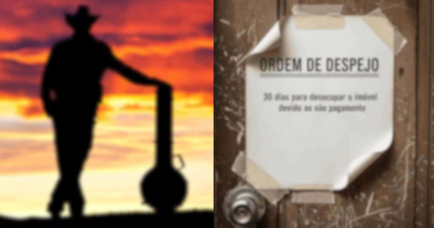 Ilustração de sertanejo e ordem de despejo (Foto: Reprodução / Canva / Montagem TV Foco)
