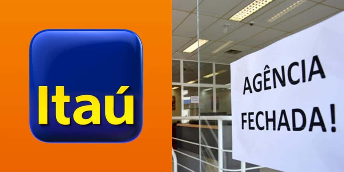 Itaú com agência fechada (Reprodução: Montagem TV Foco)