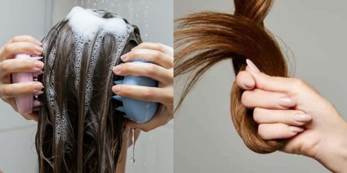 Lavagem do cabelo (Reprodução: Montagem TV Foco)