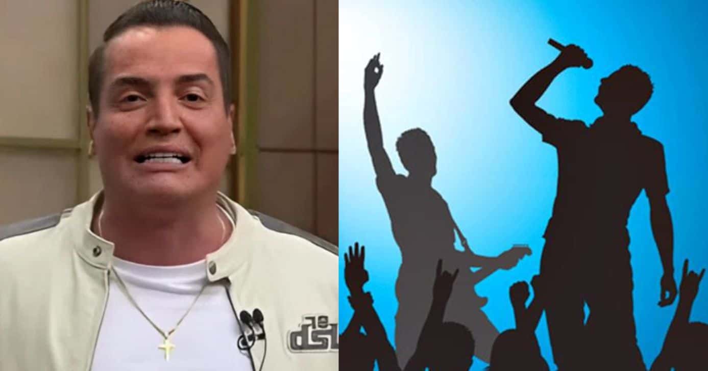 Leo Dias e ilustração de dupla sertaneja (Foto: Reprodução / Band / Canva / Montagem TV Foco)