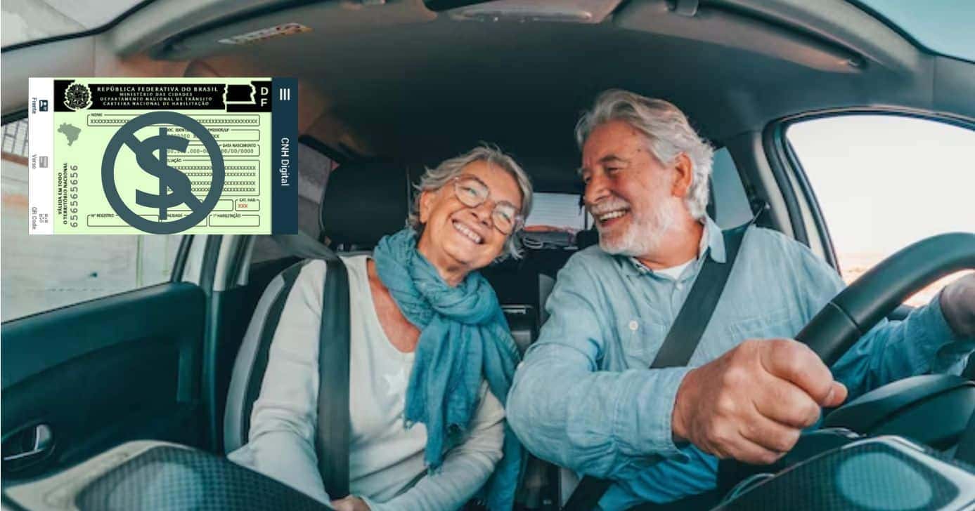 Isenção na CNH é confirmada para idosos com 50, 55 e 60 anos em 2026; veja regra (Foto Reprodução/Montagem/TV Foco/Canva/Paola)