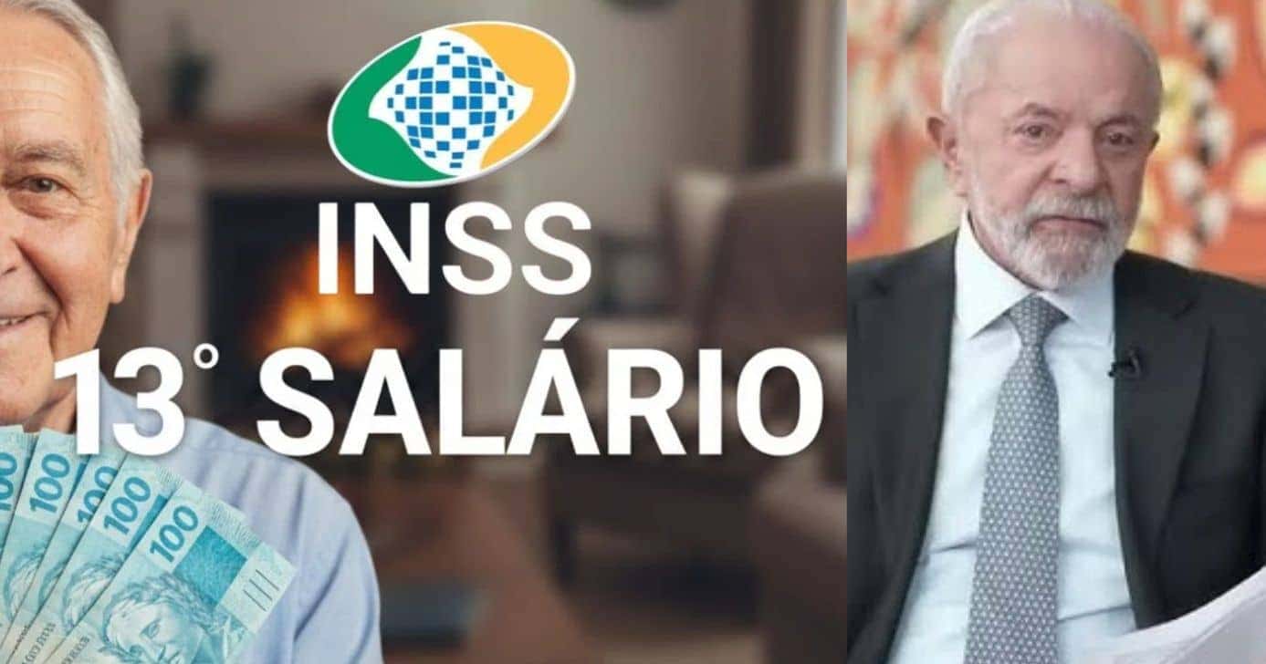 Ilustração 13º salário do INSS e Luiz Inácio Lula da Silva (Foto: Montagem TV Foco / GMN / Globo)