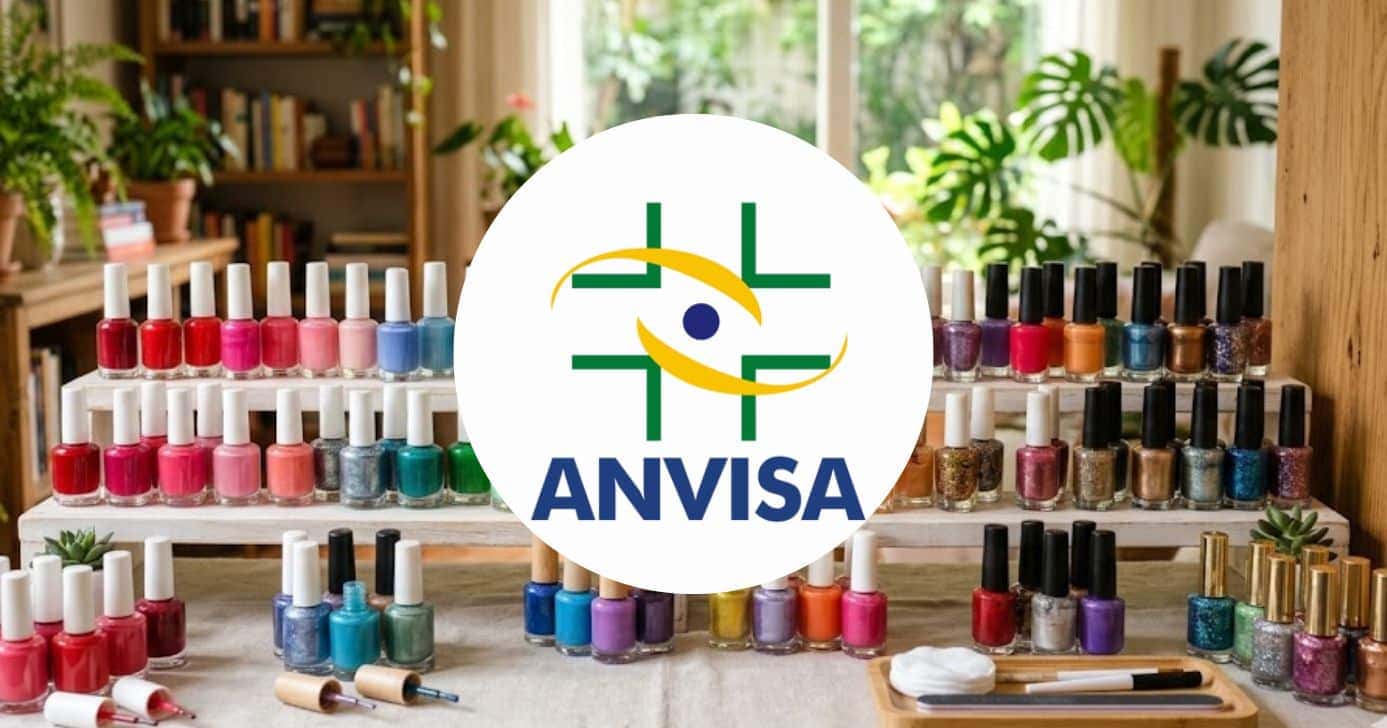 Ilustração esmaltes e logo Anvisa (Foto: Montagem TV Foco / GMN / Anvisa)