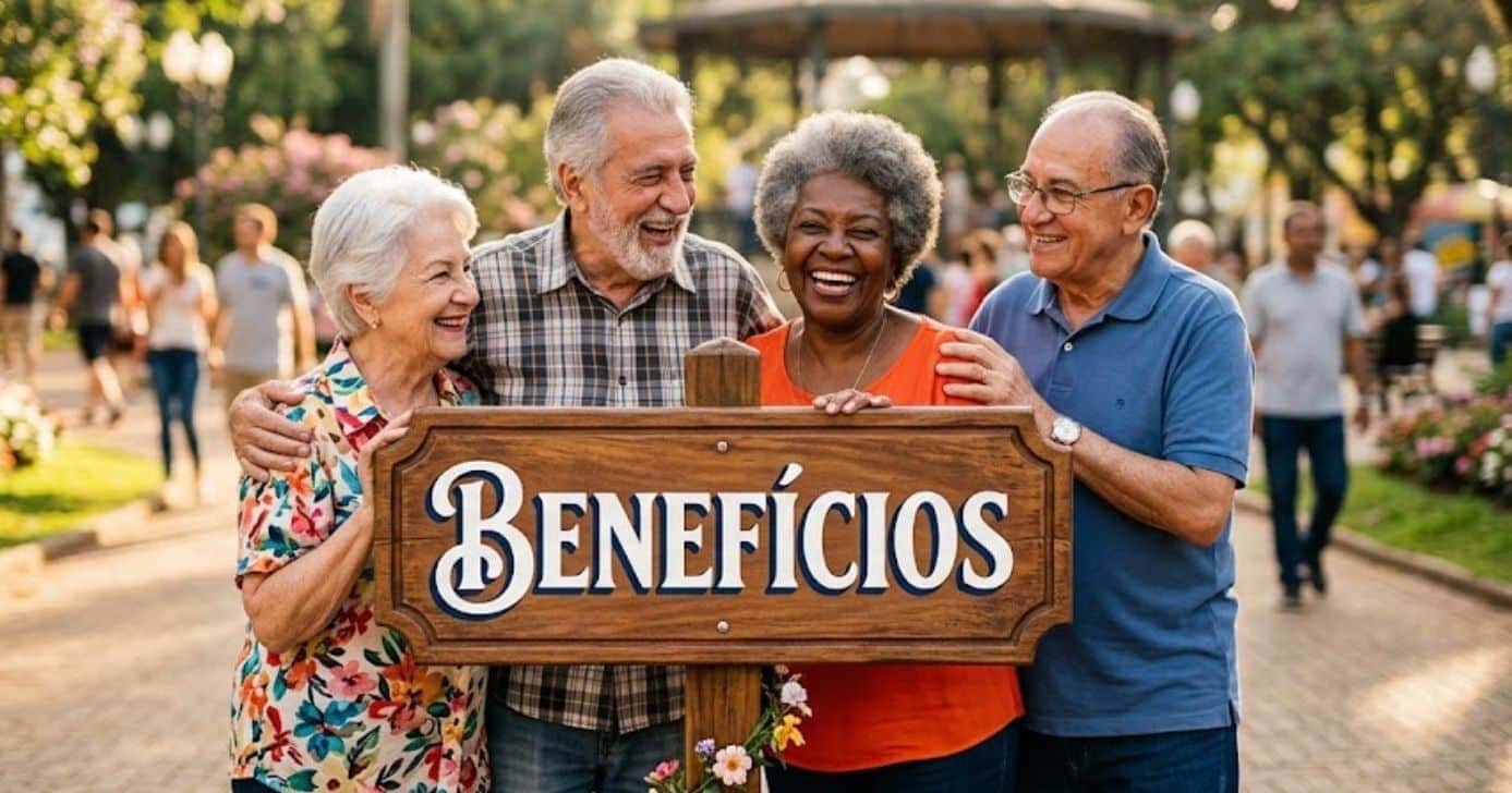 Idosos felizes com benefícios (Foto: Montagem TV Foco / GMN)