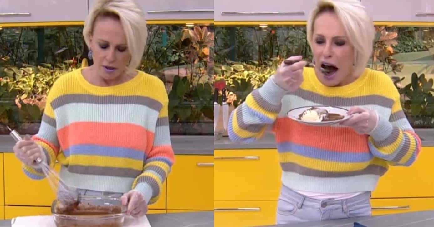 Bolo molhadinho da Ana Maria Braga de microondas em 1 minuto (Foto: Reprodução/Globo/Montagem TV Foco)