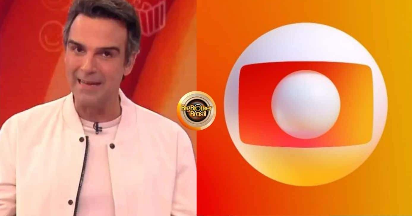 Tadeu Schmidt no BBB26 e logo da Globo (Foto: Reprodução / Globo / Montagem TV Foco)