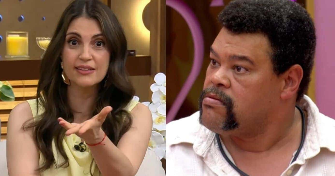 Chris Flores e Babu Santana no BBB26 (Foto: Reprodução / Band / Globo)