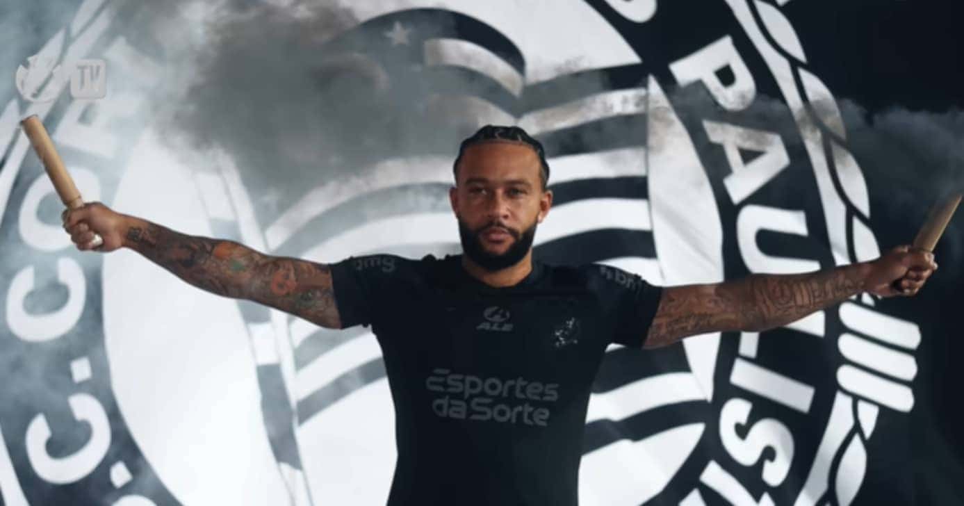 Memphis Depay no Corinthians (Foto: Corinthians TV)