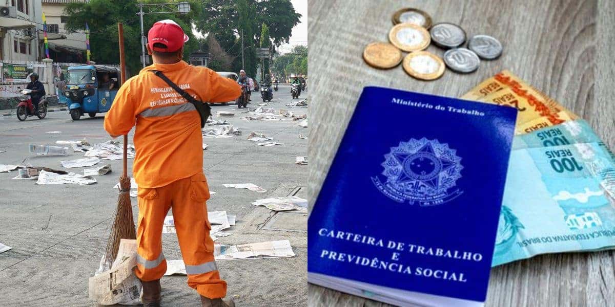 Proposta quer aumentar salário mínimo para garis (Reprodução: Montagem TV Foco)