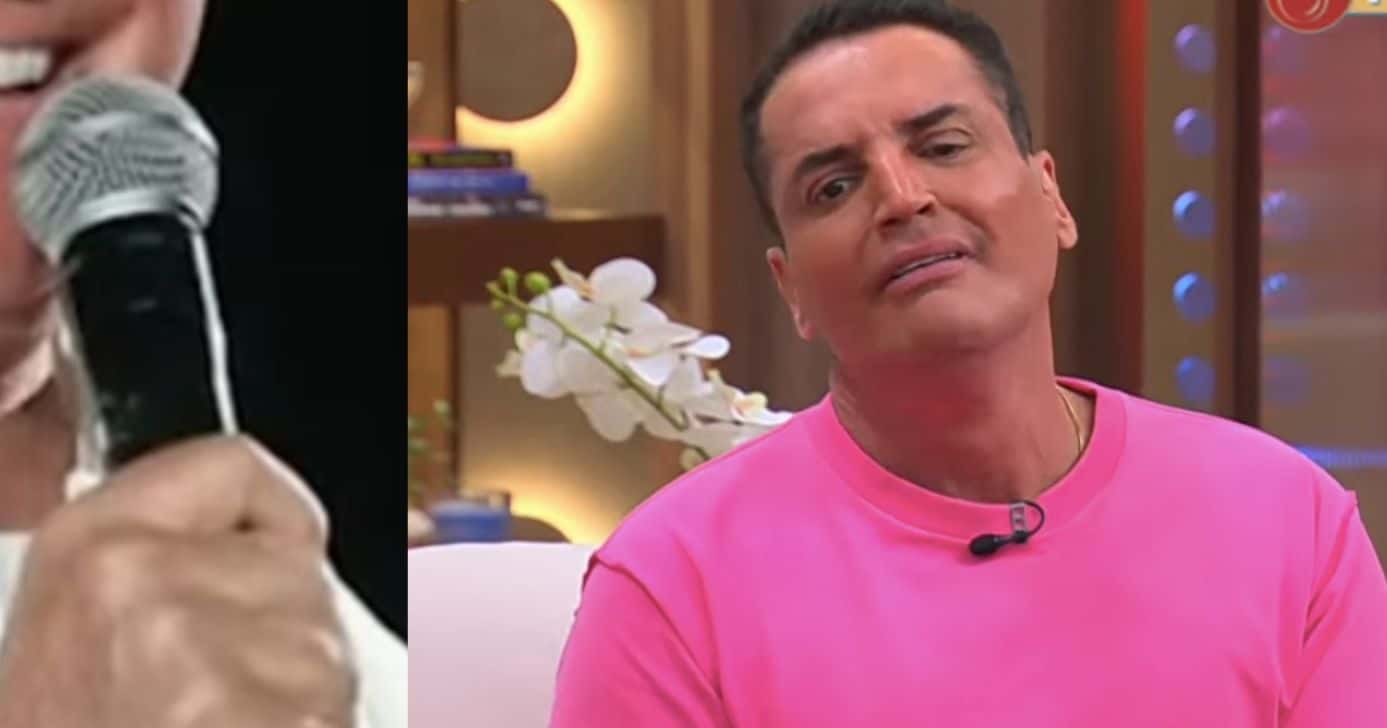 Amado Batista e Leo Dias no Melhor da Tarde (Fotos: Reproduções / YouTube/ Band)