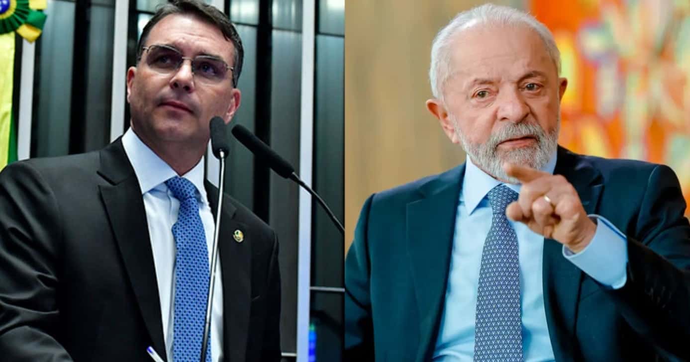 Flávio Bolsonaro e presidente Lula (Foto: Reprodução/Internet)