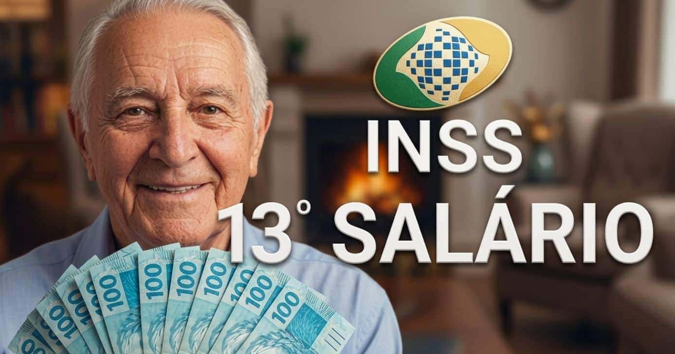 Ilustração idoso e 13º salário do INSS (Foto: Montagem TV Foco / GMN)