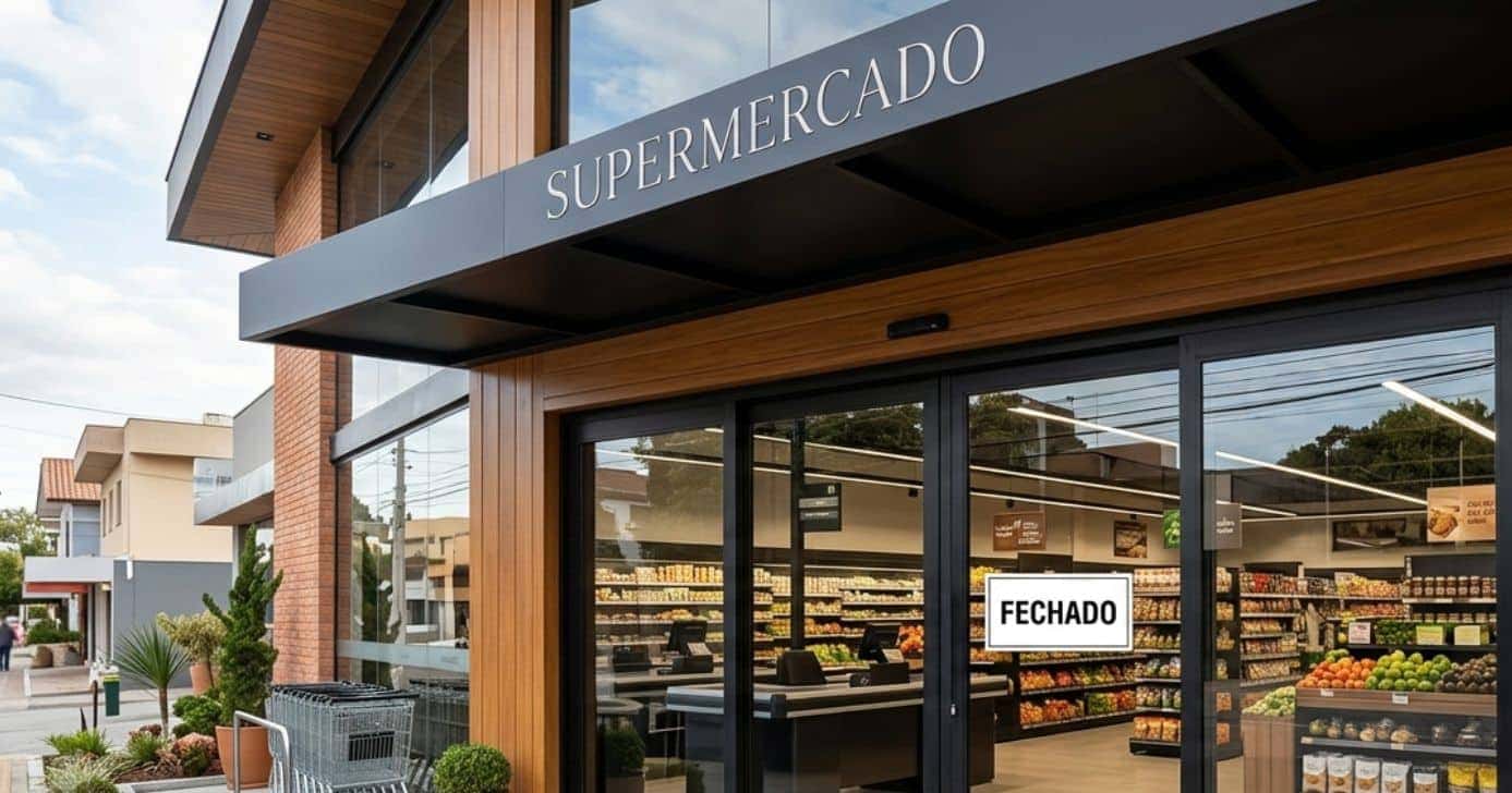 Ilustração supermercado fechado (Foto: Montagem TV Foco / GMN)