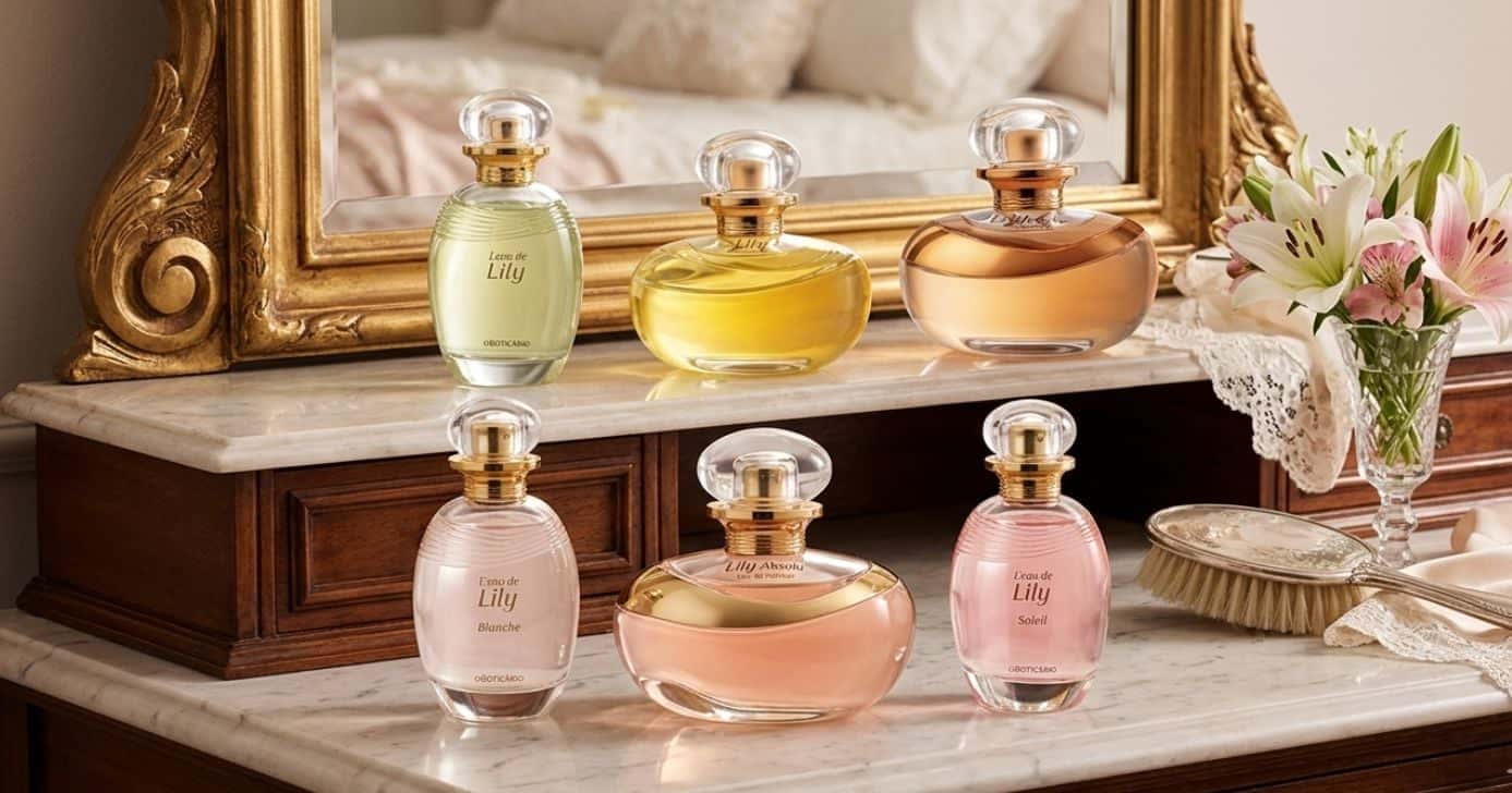 Perfumes da linha Lily (Foto: Montagem TV Foco / GMN / Boticário)