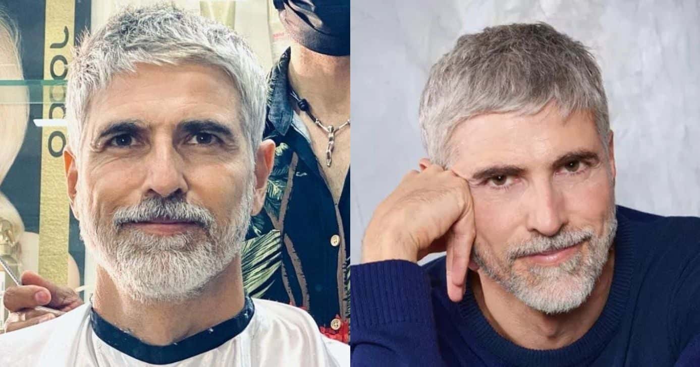 Tuques para assumir o cabelo grisalho com elegância como Reynaldo Gianecchini - Foto: MOntagem