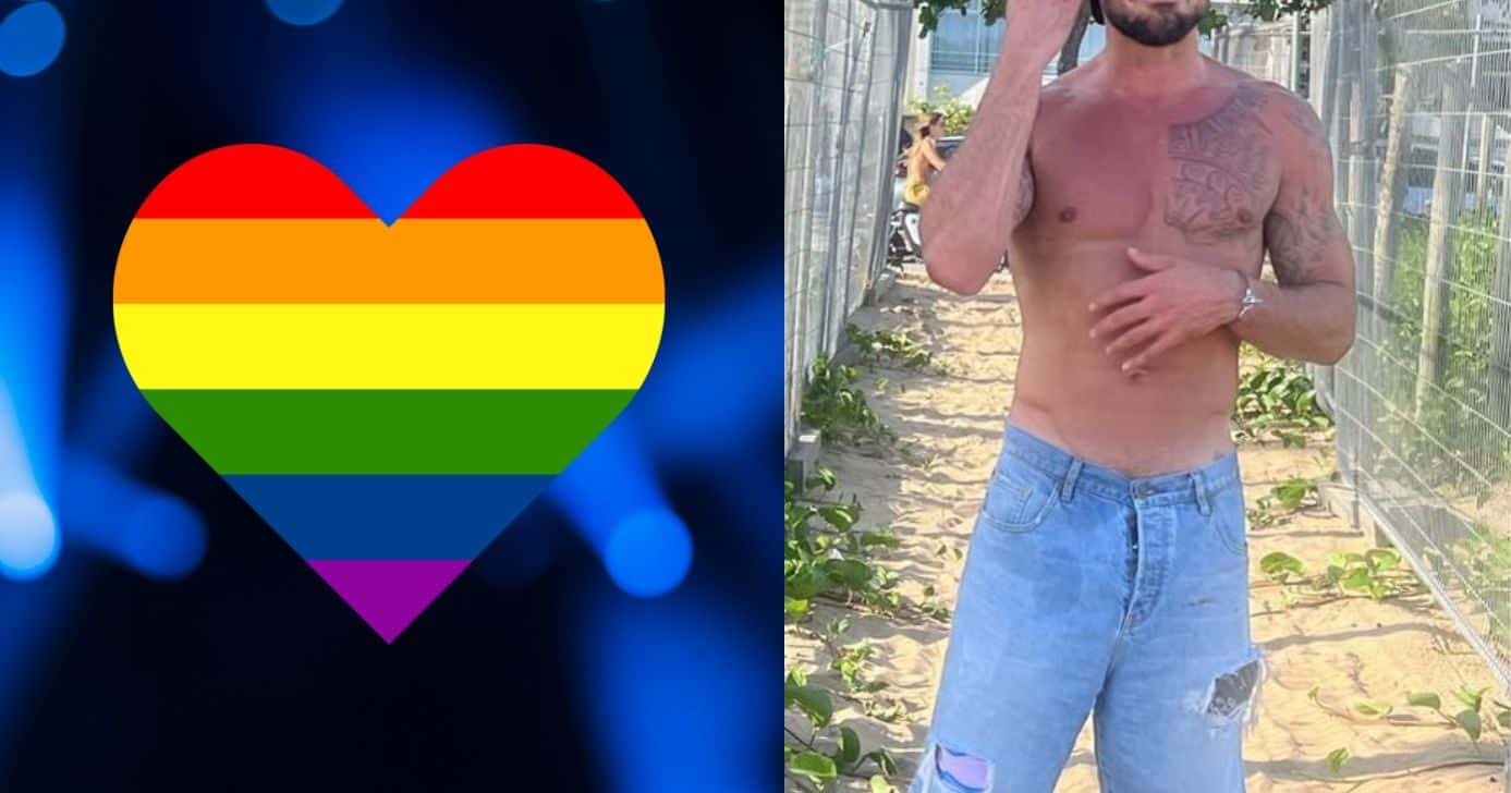 Ilustração de cantor que se assumiu gay (Foto: Reprodução / Canva / Instagram)
