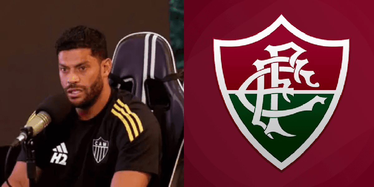 Hulk ao lado do escudo do Fluminense (Reprodução: Charla Podcast/ YouTube)