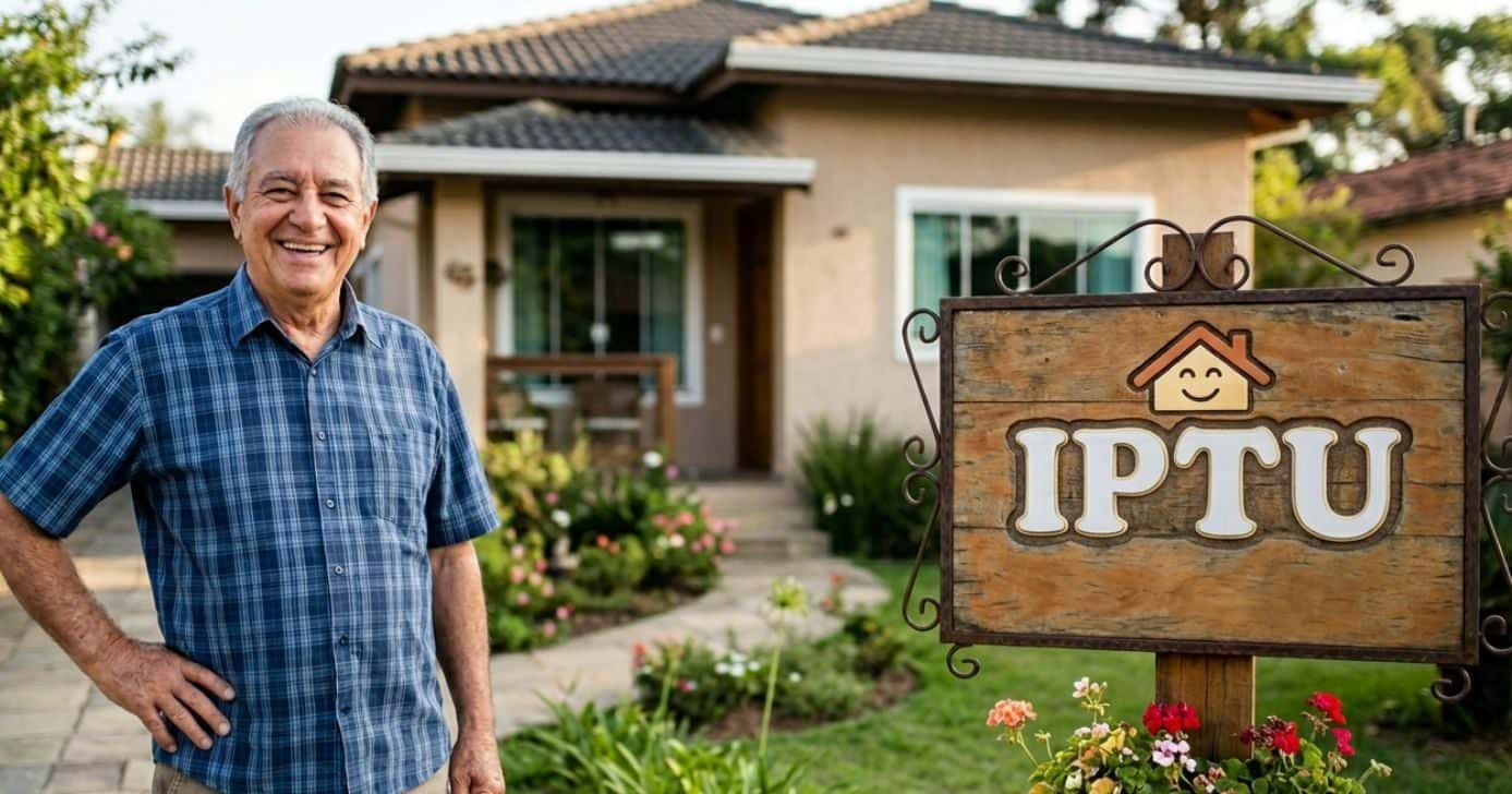 ilustração idoso e IPTU (Foto: Montagem TV Foco / GMN)