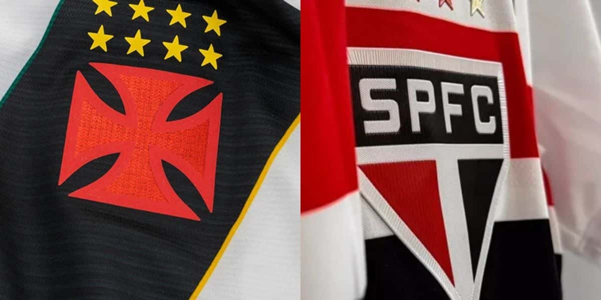 Logo Vasco / Logo São Paulo - (Reprodução: Montagem TV Foco)