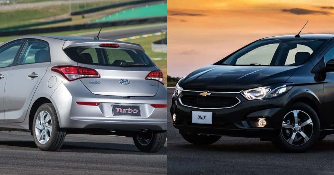 Hyundai HB20 e Chevrolet Ônix (Fotos: Divulgações)