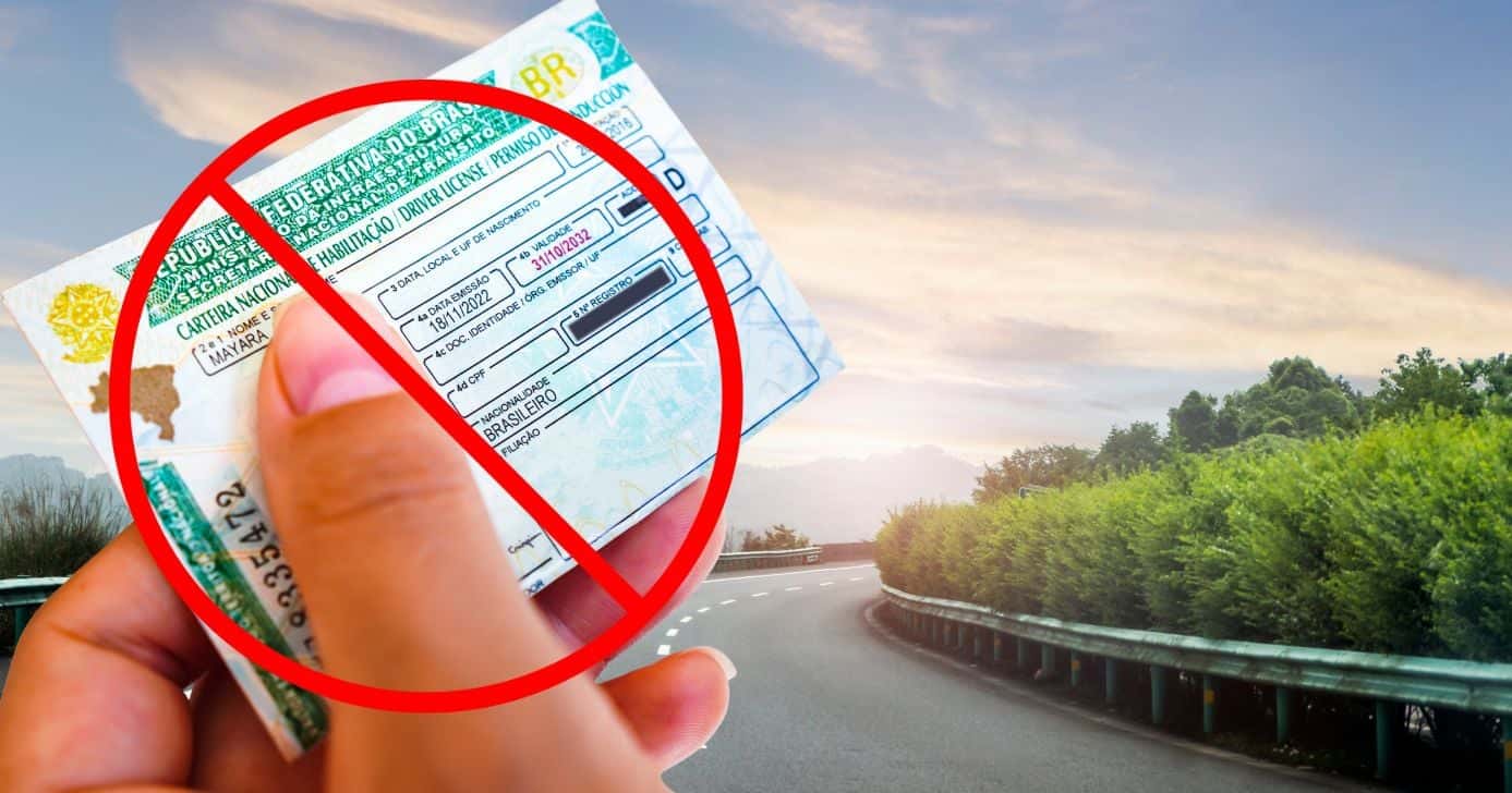 Ilustração CNH suspensa e estrada (Foto: Canva)