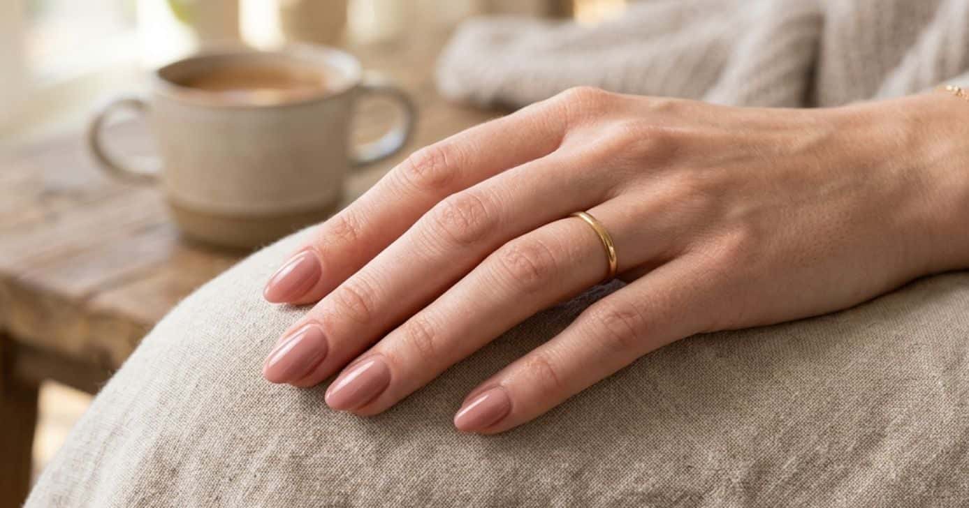 Unhas com nude rosado (Foto: Montagem TV Foco / GMN)