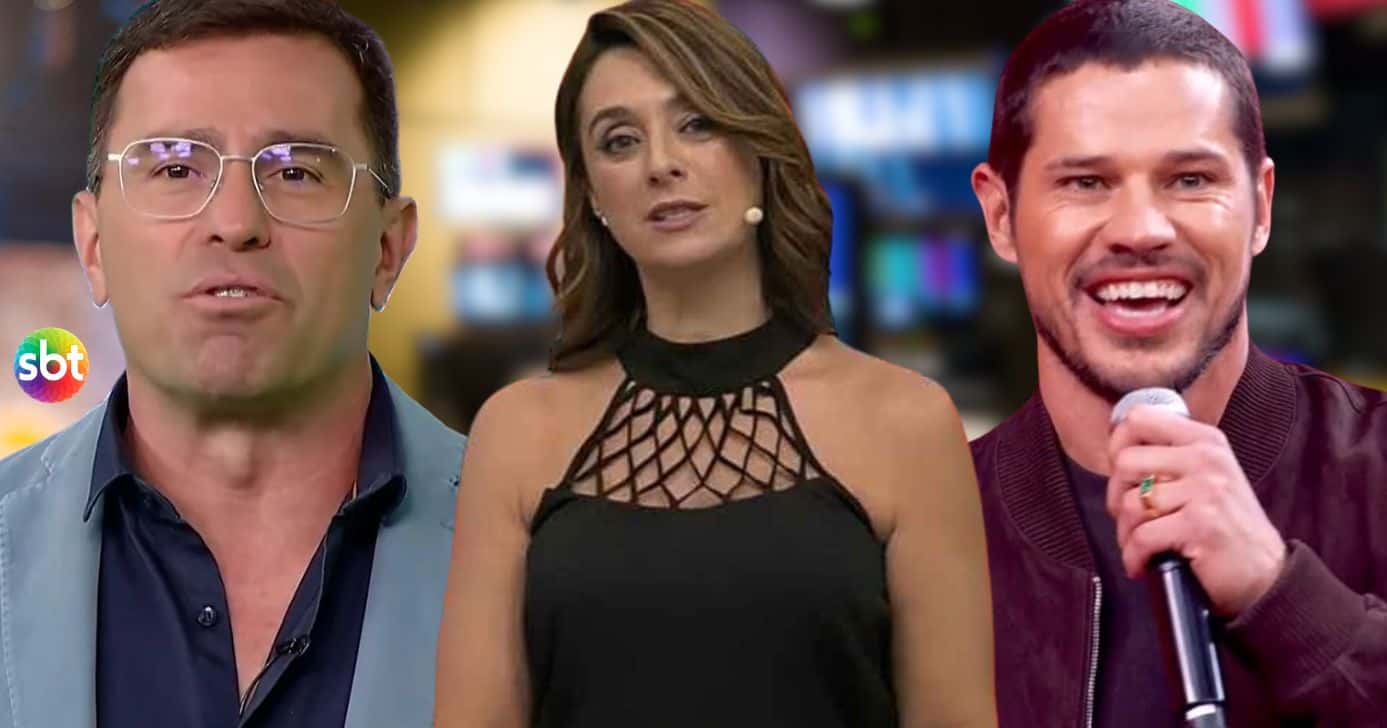 Rodrigo Bocardi, Catia Fonseca e José Loreto (Foto: Reprodução / SBT / Band / Globo / Montagem TV Foco)