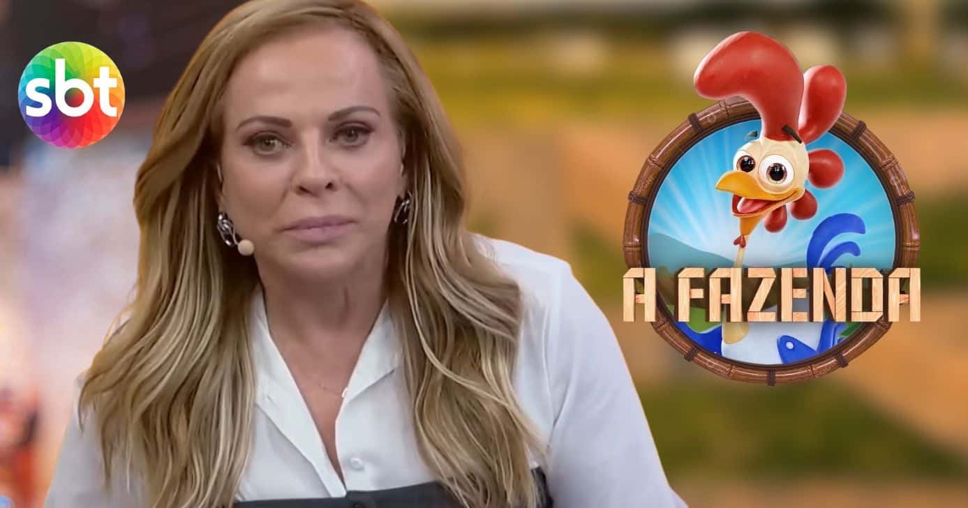 Christina Rocha e logo do SBT e A Fazenda (Foto: Reprodução / SBT / Record)
