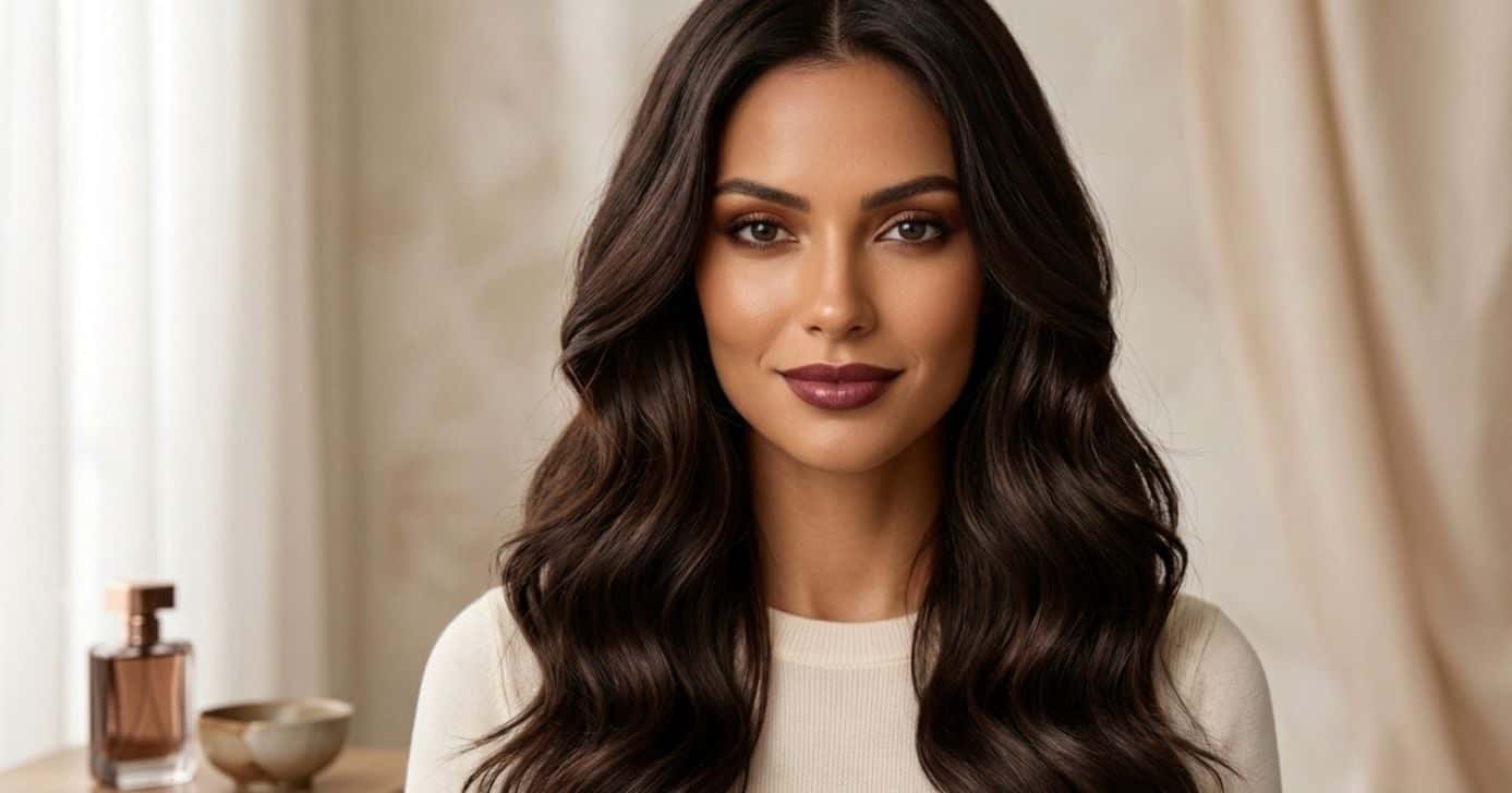 Ilustração modelo com cor de cabelo castanho espresso (Foto: Montagem TV Foco / GMN)
