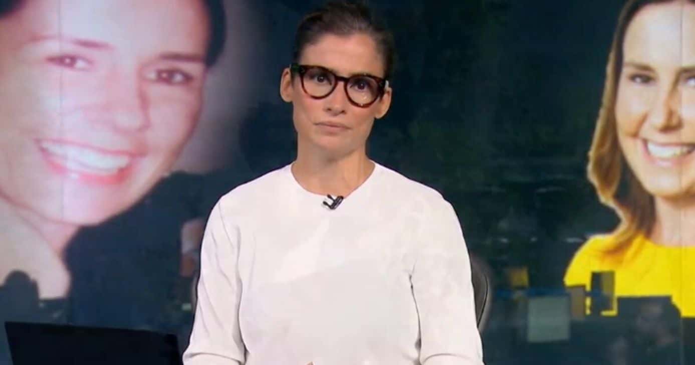 Renata Vasconcellos chorando na Globo (Foto: Reprodução/ Internet)