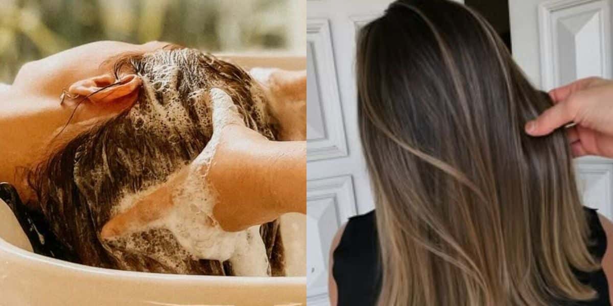 Shampoo que promete clarear o cabelo (Reprodução: Montagem TV Foco)