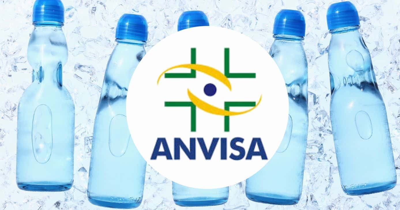 Ilustração água e logo da Anvisa (Foto: Montagem TV Foco / Canva / Internet)
