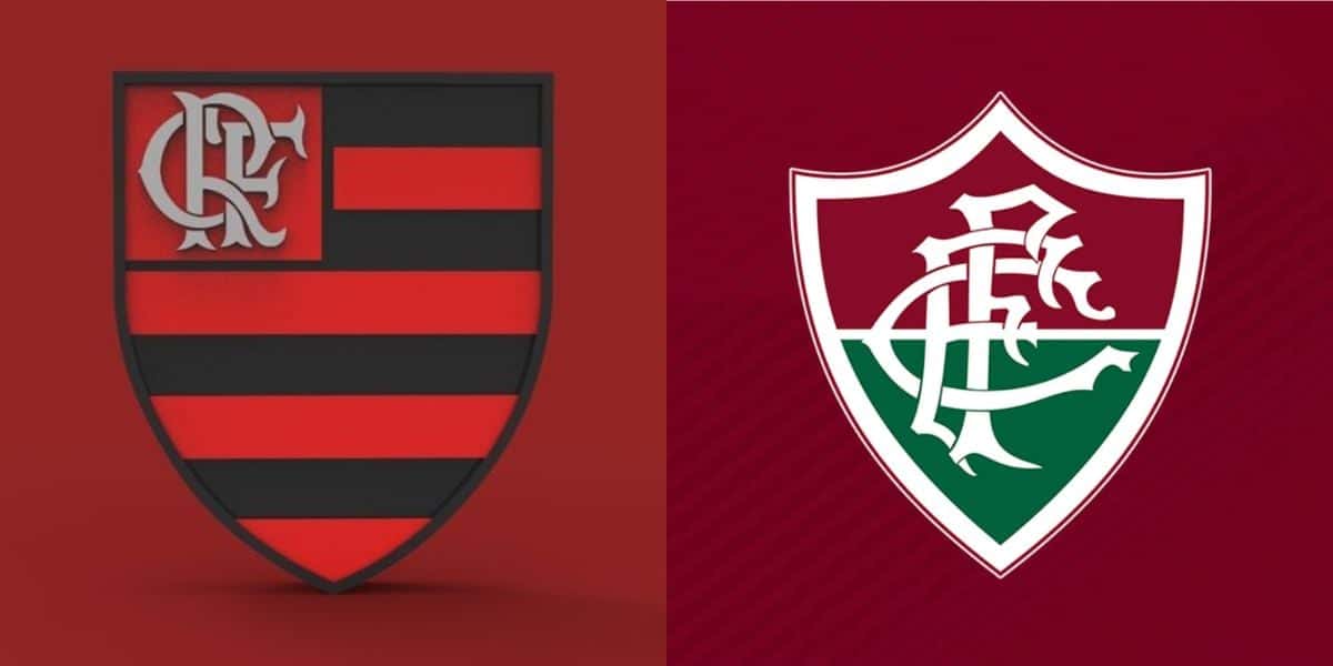 Flamengo tomando chapéu do fluminense por volante (Reprodução: Montagem TV Foco)