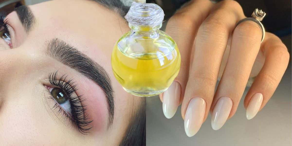 Óleo natural para unhas grandes e sobrancelhas grossas (Reprodução: Montagem TV Foco)