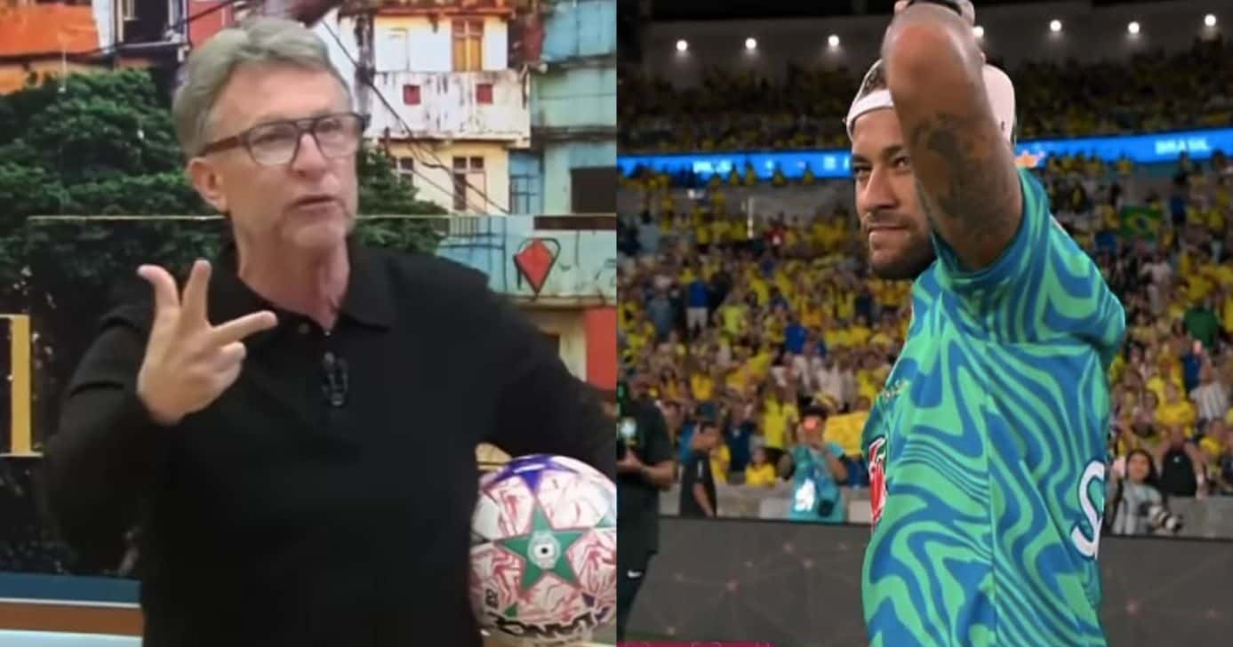Neto no Os Donos da Bola e Neymar na Copa do Mundo (Fotos: Reproduções / Band / Globo)