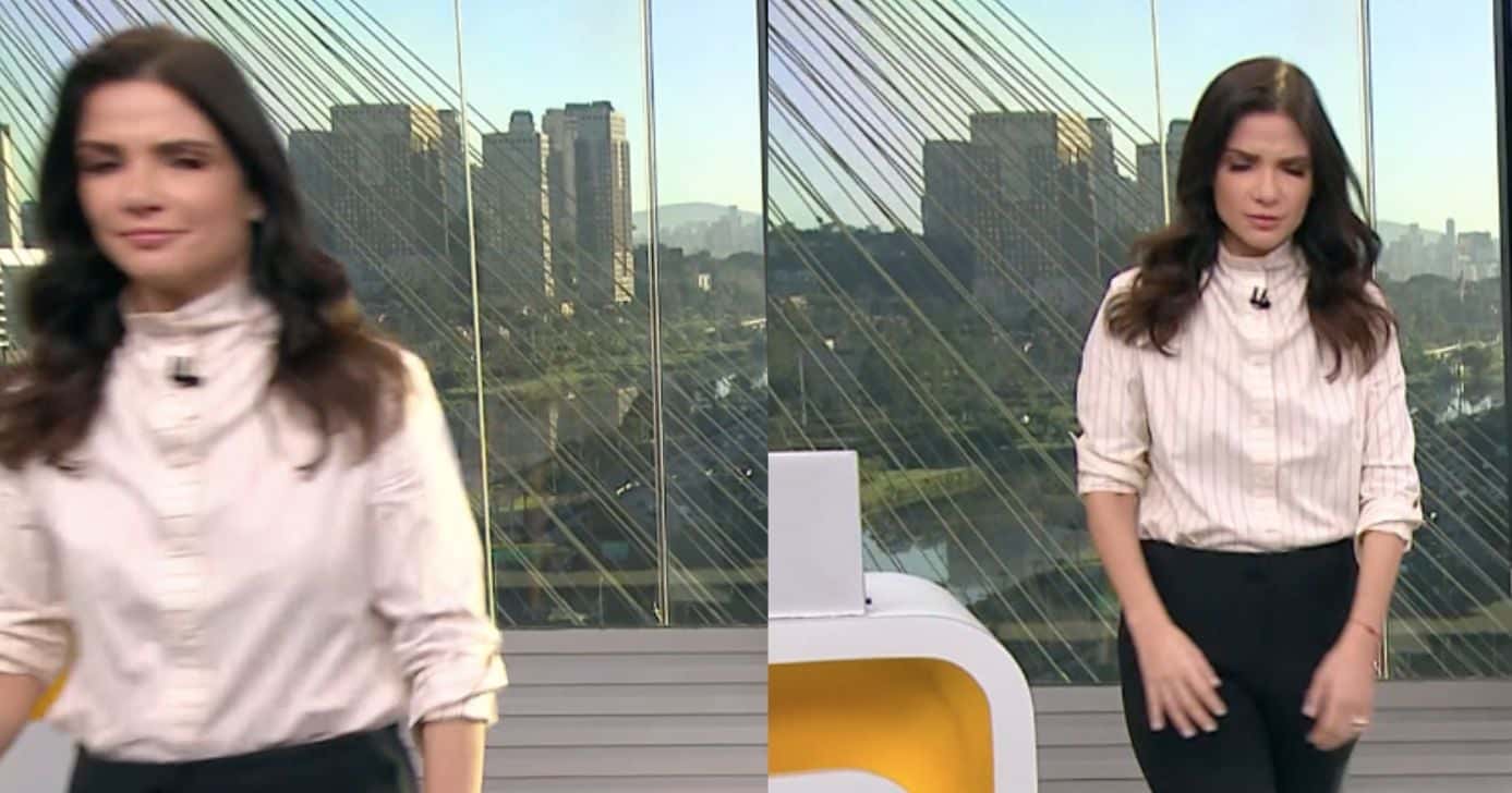 Sabina Simonato deixa estúdio ao ver Rômulo D'Avila com comida belga (Foto: Reprodução / Globo)