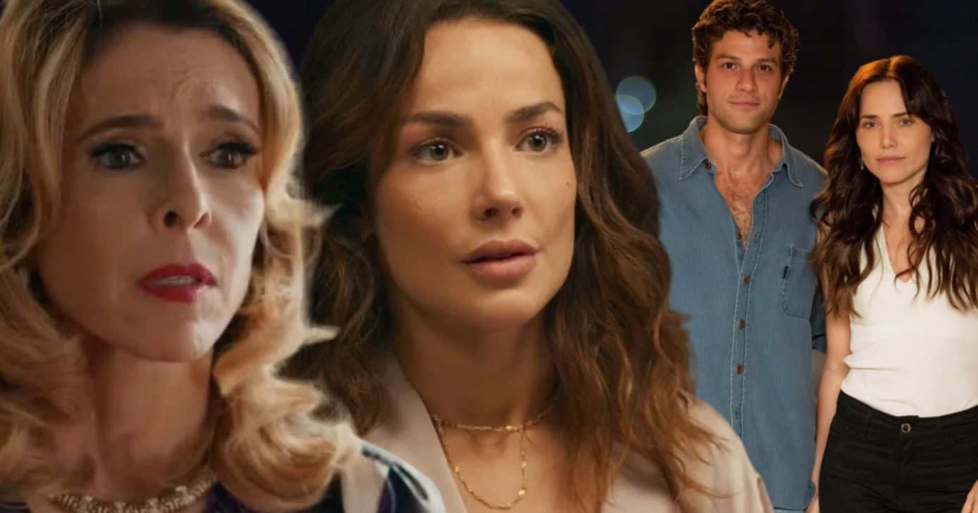 Carmita, Bruna, Pedro e Adriana em Quem Ama Cuida (Fotos: Reprodução / Globo / Montagem TV Foco)