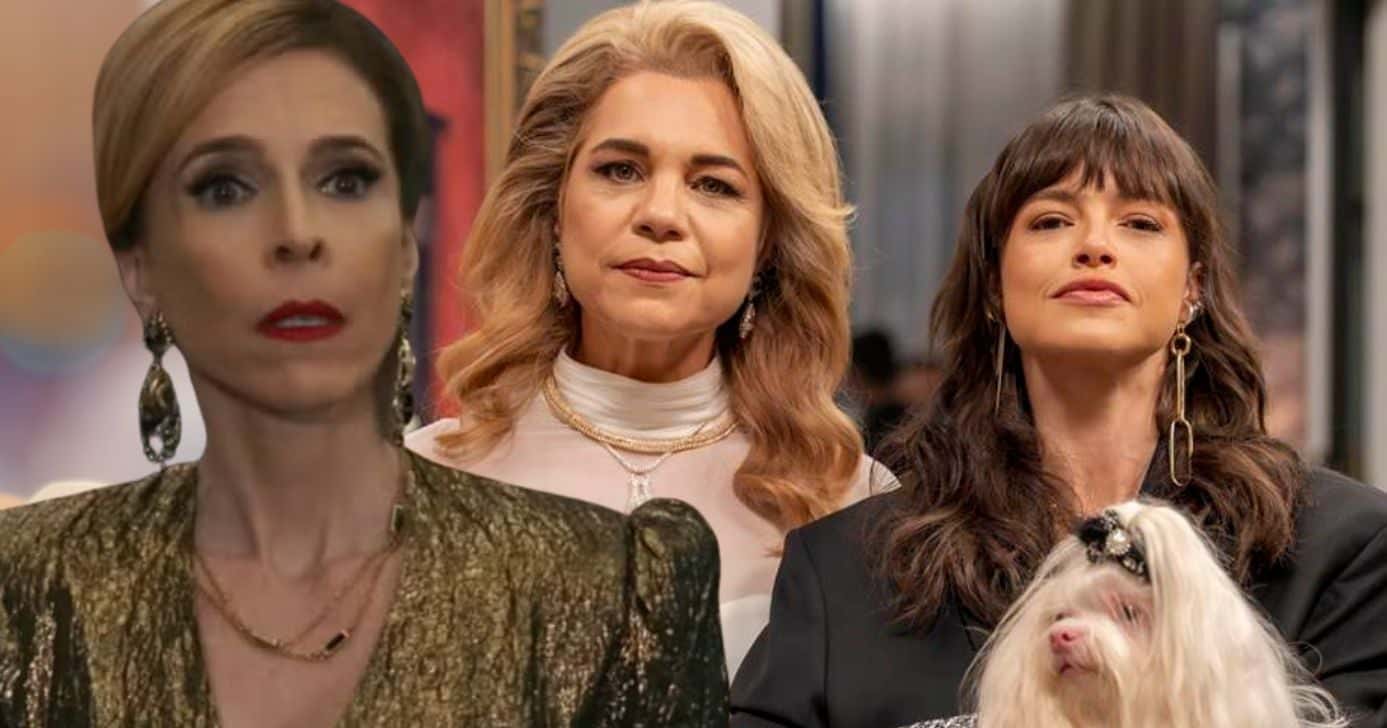 Carmita, Pilar e Ingrid em Quem Ama Cuida (Fotos: Reprodução / Globo / Montagem TV Foco)