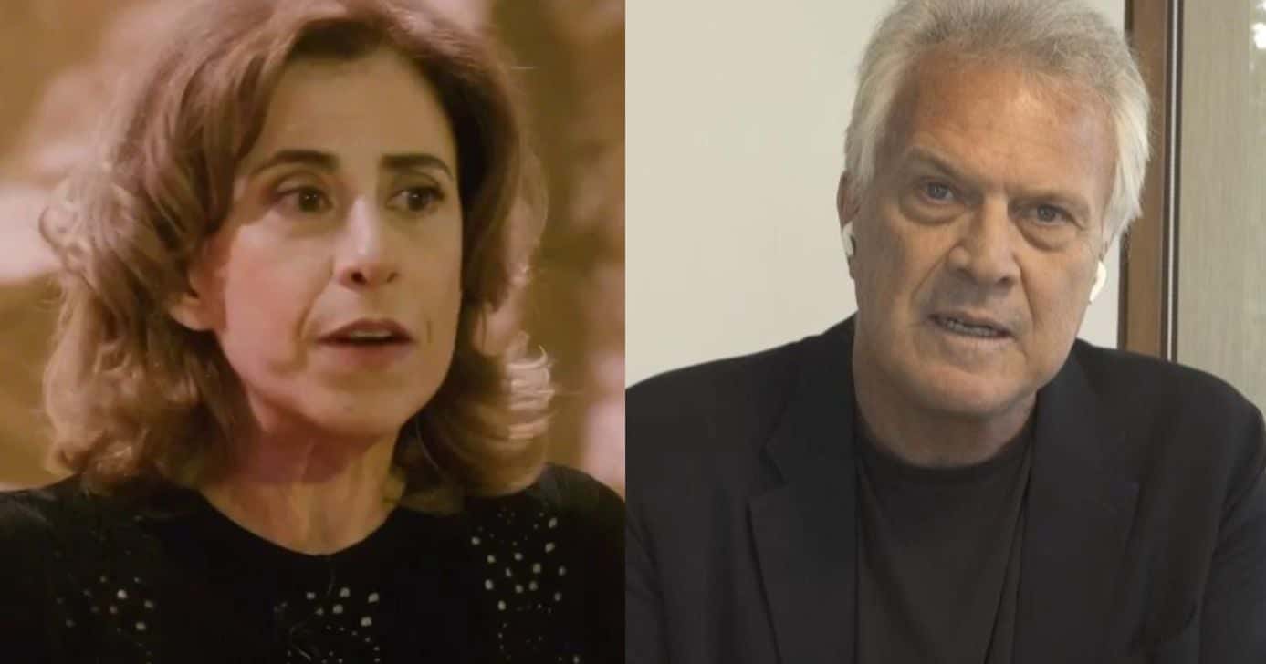 Fernanda Torres e Pedro Bial (Fotos: Reprodução / Globo)
