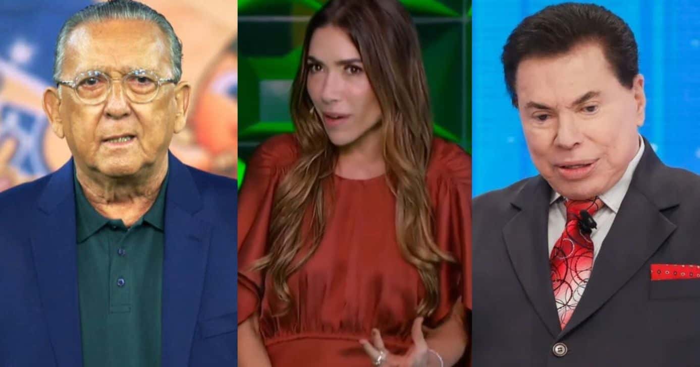 Galvão Bueno, Patrícia Abravanel e Silvio Santos (Fotos: Reprodução / SBT)