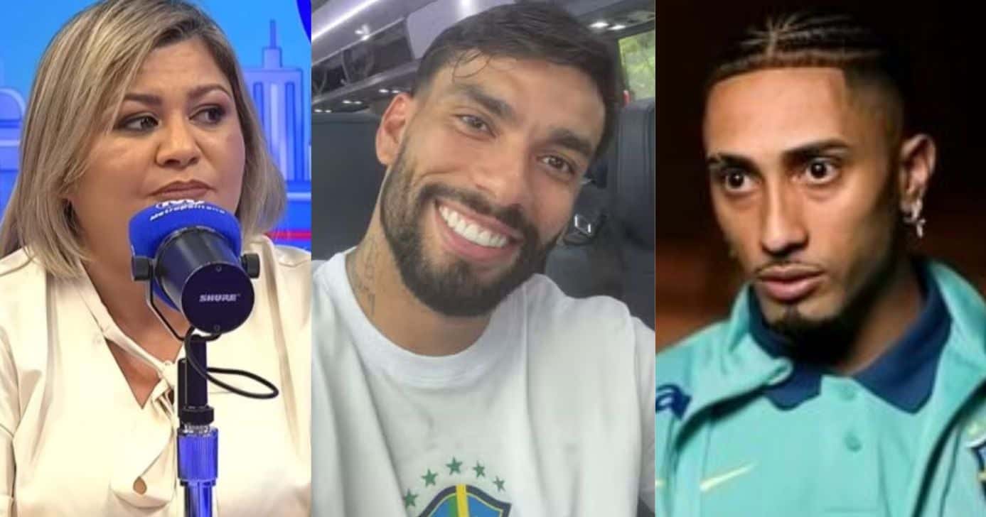 Lene Sensitiva, Lucas Paquetá e Raphinha (Fotos: Reprodução / YouTube / Instagram)